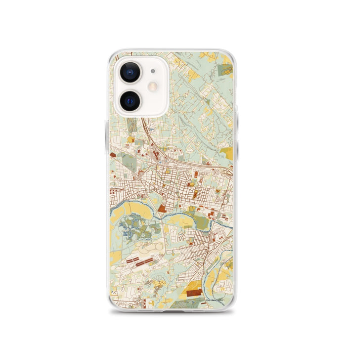 Custom Somerville New Jersey Map iPhone 12 Phone Case in Woodblock