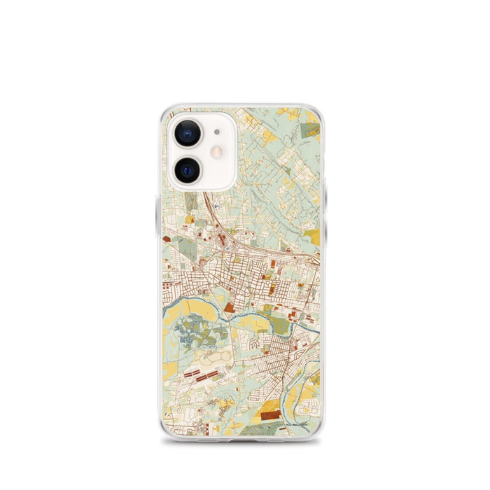 Custom Somerville New Jersey Map iPhone 12 mini Phone Case in Woodblock