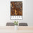 24x36 Sonoma California Map Print Portrait Orientation in Ember Style Behind 2 Chairs Table and Potted Plant
