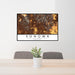 24x36 Sonoma California Map Print Landscape Orientation in Ember Style Behind 2 Chairs Table and Potted Plant