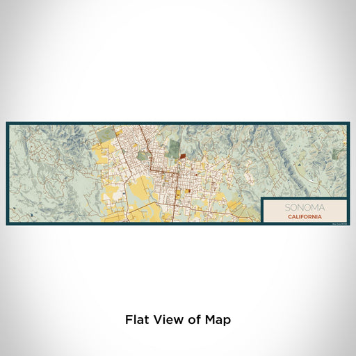 Flat View of Map Custom Sonoma California Map Enamel Mug in Woodblock
