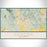 Sonoma California Map Print Landscape Orientation in Woodblock Style With Shaded Background