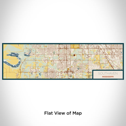 Flat View of Map Custom Southaven Mississippi Map Enamel Mug in Woodblock