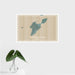 16x24 South Bass Island Ohio Map Print Landscape Orientation in Afternoon Style With Tropical Plant Leaves in Water