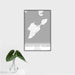 16x24 South Bass Island Ohio Map Print Portrait Orientation in Classic Style With Tropical Plant Leaves in Water
