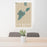 24x36 South Bass Island Ohio Map Print Portrait Orientation in Afternoon Style Behind 2 Chairs Table and Potted Plant