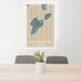 24x36 South Bass Island Ohio Map Print Portrait Orientation in Afternoon Style Behind 2 Chairs Table and Potted Plant