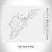 Rendered View of South Bass Island Ohio Map Engraving on 20oz Stainless Steel Insulated Bottle with Bamboo Top in White