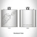 Rendered View of South Bass Island Ohio Map Engraving on 6oz Stainless Steel Flask