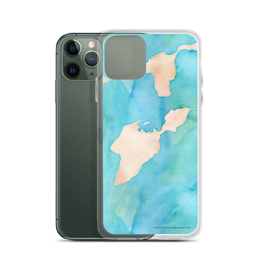 Custom South Bass Island Ohio Map Phone Case in Watercolor