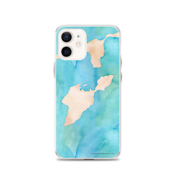 Custom iPhone 12 South Bass Island Ohio Map Phone Case in Watercolor