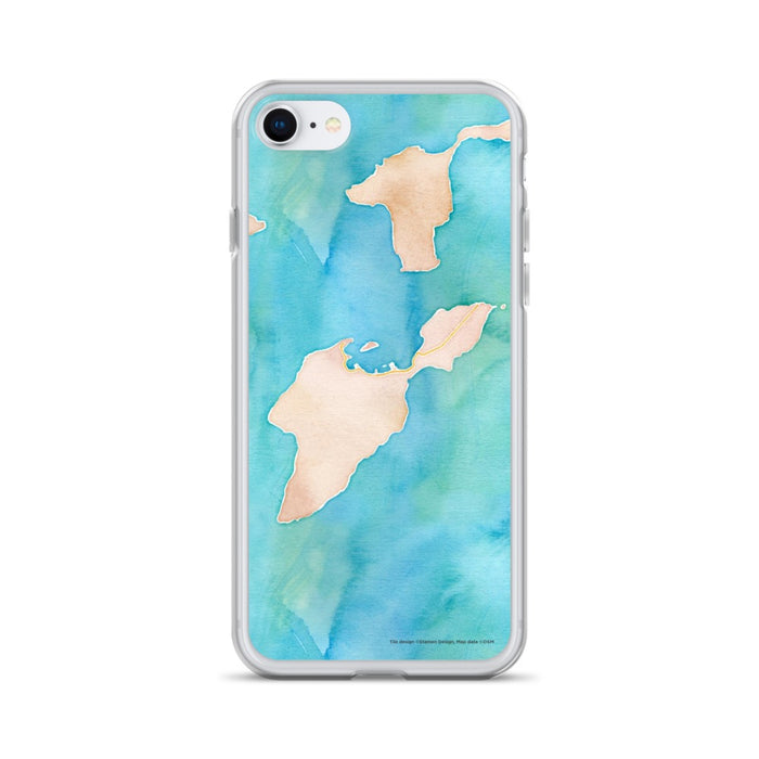 Custom iPhone SE South Bass Island Ohio Map Phone Case in Watercolor