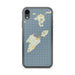 Custom iPhone XR South Bass Island Ohio Map Phone Case in Woodblock