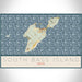 South Bass Island Ohio Map Print Landscape Orientation in Woodblock Style With Shaded Background