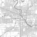 South Bend Indiana Map Print in Classic Style Zoomed In Close Up Showing Details