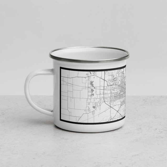 Left View Custom South Bend Indiana Map Enamel Mug in Classic