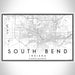 South Bend Indiana Map Print Landscape Orientation in Classic Style With Shaded Background