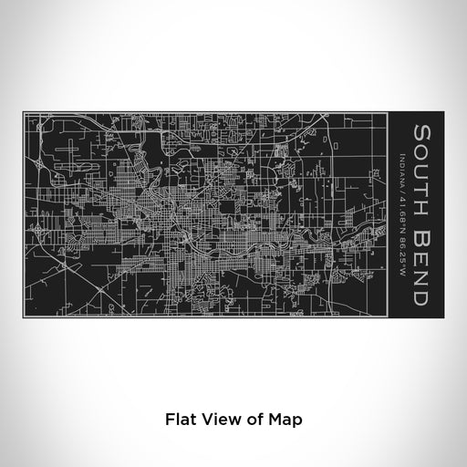 Rendered View of South Bend Indiana Map Engraving on 17oz Stainless Steel Insulated Cola Bottle in Black