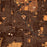 South Bend Indiana Map Print in Ember Style Zoomed In Close Up Showing Details
