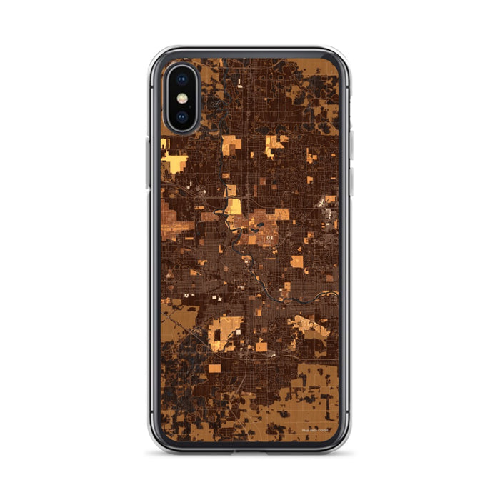 Custom South Bend Indiana Map Phone Case in Ember