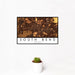 12x18 South Bend Indiana Map Print Landscape Orientation in Ember Style With Small Cactus Plant in White Planter