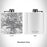 Rendered View of South Bend Indiana Map Engraving on 6oz Stainless Steel Flask in White