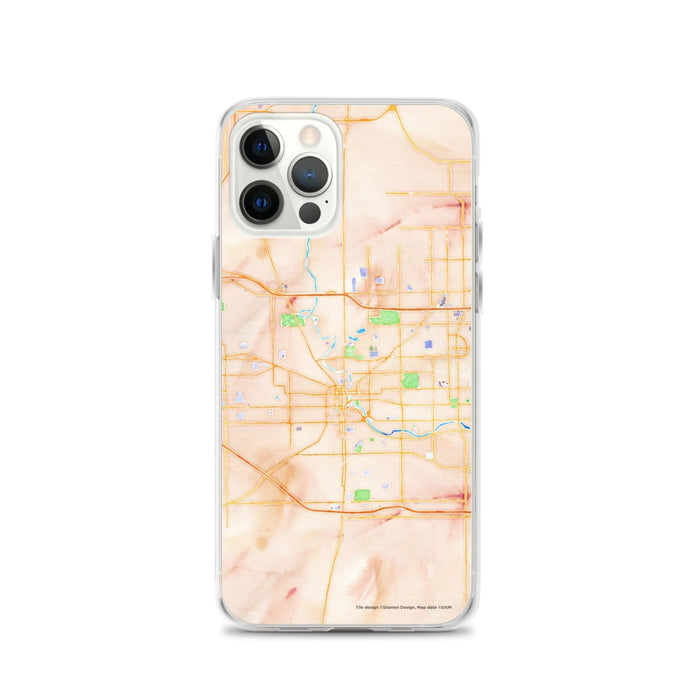 Custom South Bend Indiana Map iPhone 12 Pro Phone Case in Watercolor