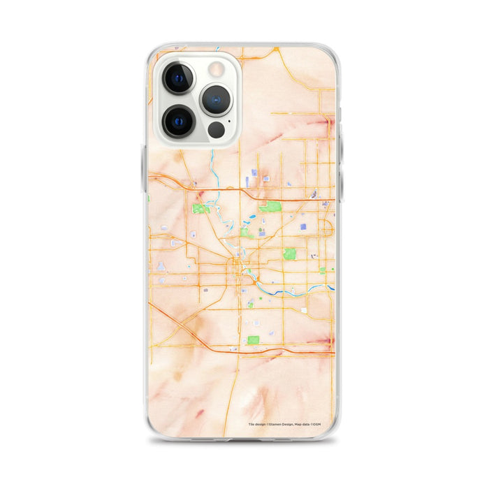 Custom South Bend Indiana Map iPhone 12 Pro Max Phone Case in Watercolor