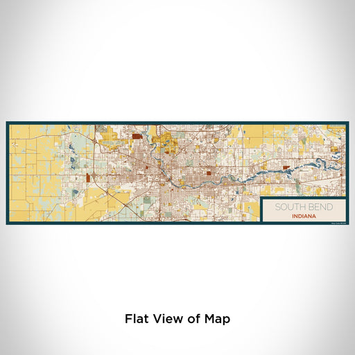 Flat View of Map Custom South Bend Indiana Map Enamel Mug in Woodblock