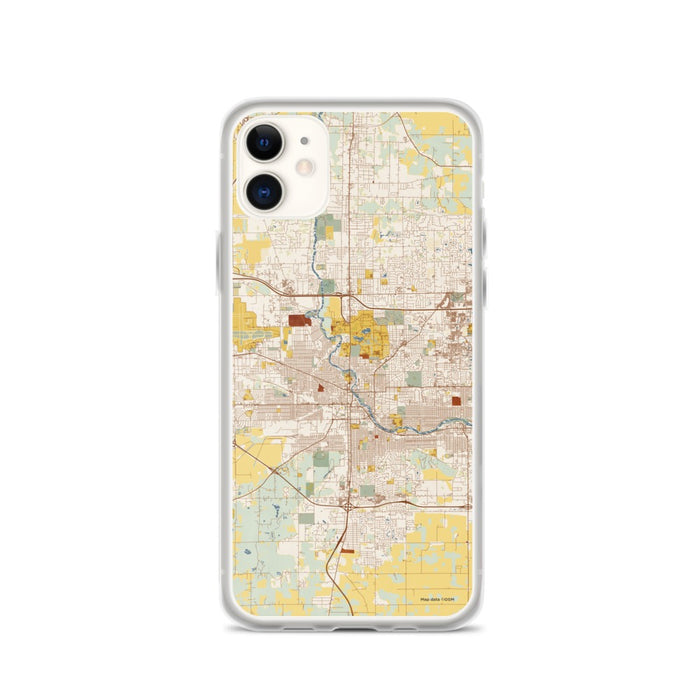 Custom South Bend Indiana Map Phone Case in Woodblock