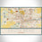 South Bend Indiana Map Print Landscape Orientation in Woodblock Style With Shaded Background