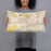Person holding 20x12 Custom South Bend Indiana Map Throw Pillow in Woodblock