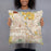 Person holding 18x18 Custom South Bend Indiana Map Throw Pillow in Woodblock