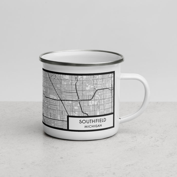 Right View Custom Southfield Michigan Map Enamel Mug in Classic