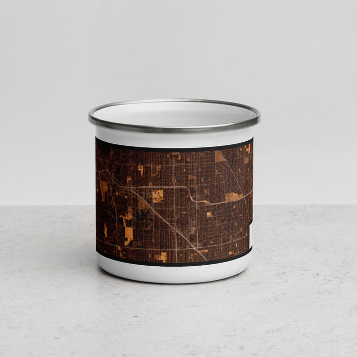 Front View Custom Southfield Michigan Map Enamel Mug in Ember