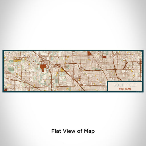 Flat View of Map Custom Southfield Michigan Map Enamel Mug in Woodblock