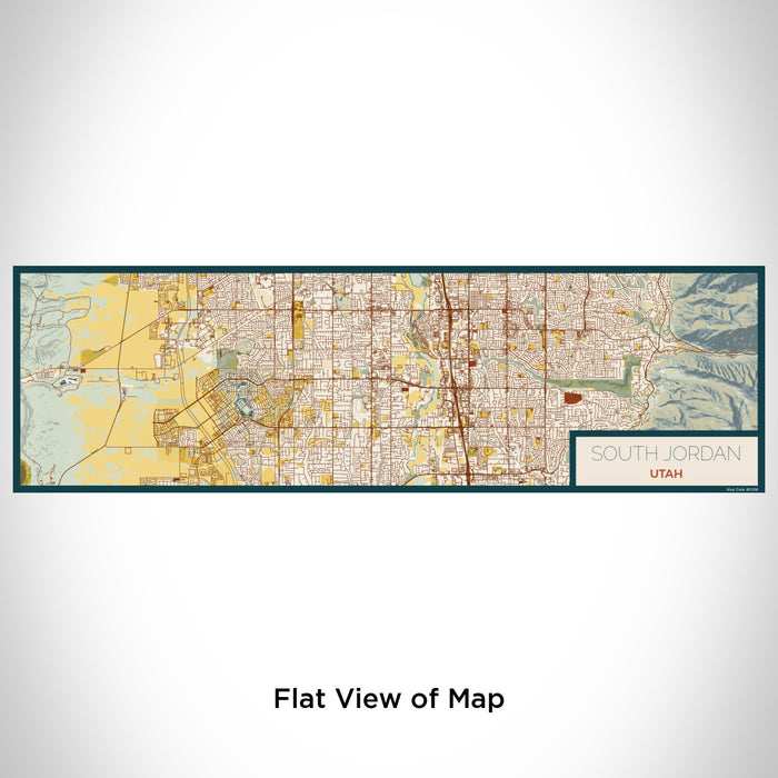 Flat View of Map Custom South Jordan Utah Map Enamel Mug in Woodblock