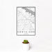 12x18 Southlake Texas Map Print Portrait Orientation in Classic Style With Small Cactus Plant in White Planter