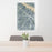 24x36 Southlake Texas Map Print Portrait Orientation in Afternoon Style Behind 2 Chairs Table and Potted Plant