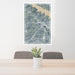 24x36 Southlake Texas Map Print Portrait Orientation in Afternoon Style Behind 2 Chairs Table and Potted Plant