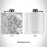 Rendered View of Southlake Texas Map Engraving on 6oz Stainless Steel Flask in White