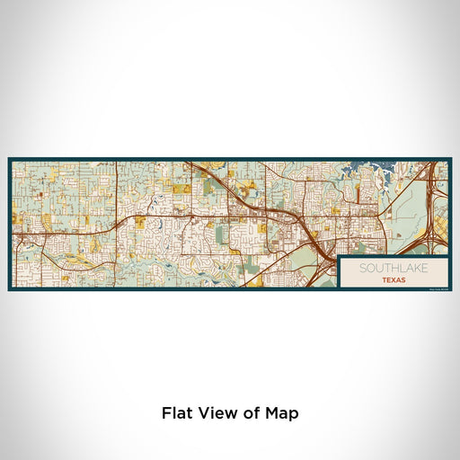 Flat View of Map Custom Southlake Texas Map Enamel Mug in Woodblock