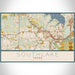 Southlake Texas Map Print Landscape Orientation in Woodblock Style With Shaded Background