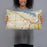Person holding 20x12 Custom Southlake Texas Map Throw Pillow in Woodblock