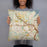 Person holding 18x18 Custom Southlake Texas Map Throw Pillow in Woodblock