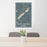 24x36 South Long Lake Minnesota Map Print Portrait Orientation in Afternoon Style Behind 2 Chairs Table and Potted Plant