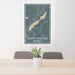 24x36 South Long Lake Minnesota Map Print Portrait Orientation in Afternoon Style Behind 2 Chairs Table and Potted Plant