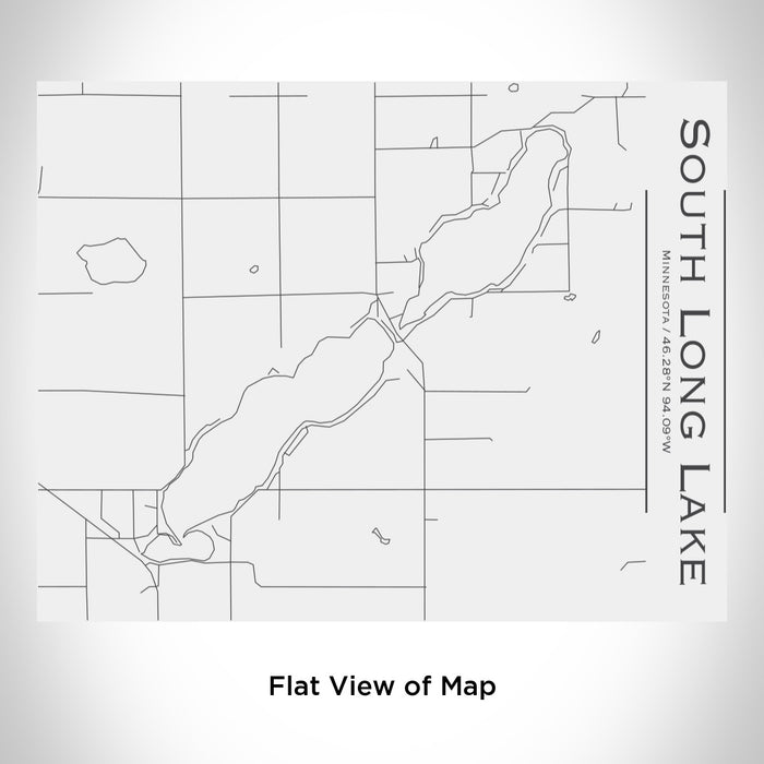 Rendered View of South Long Lake Minnesota Map Engraving on 20oz Stainless Steel Insulated Bottle with Bamboo Top in White