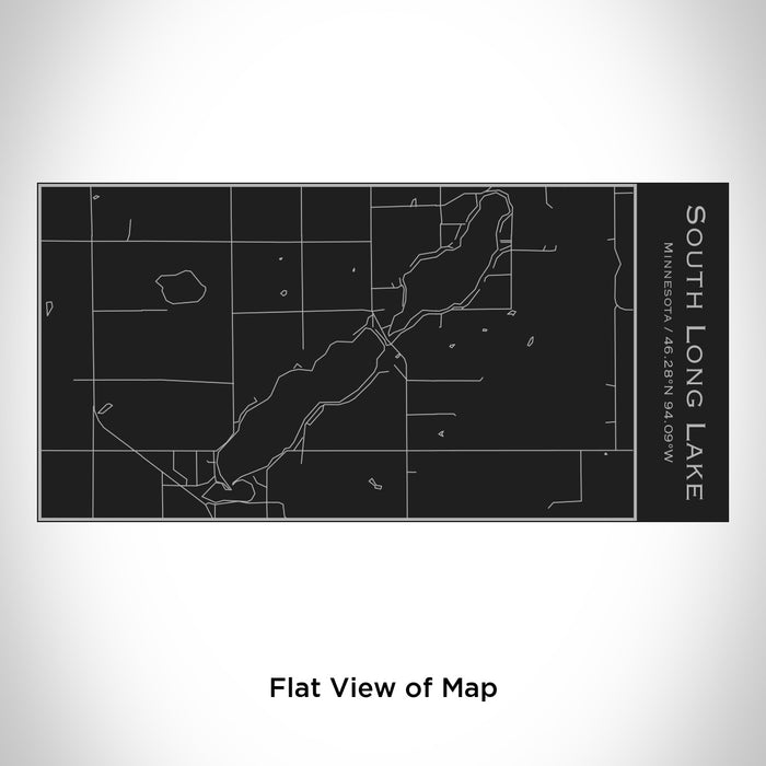 Rendered View of South Long Lake Minnesota Map Engraving on 17oz Stainless Steel Insulated Cola Bottle in Black
