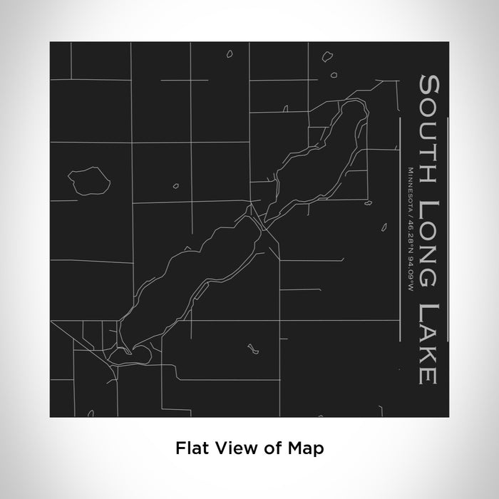 Rendered View of South Long Lake Minnesota Map Engraving on 17oz Stainless Steel Insulated Tumbler in Black